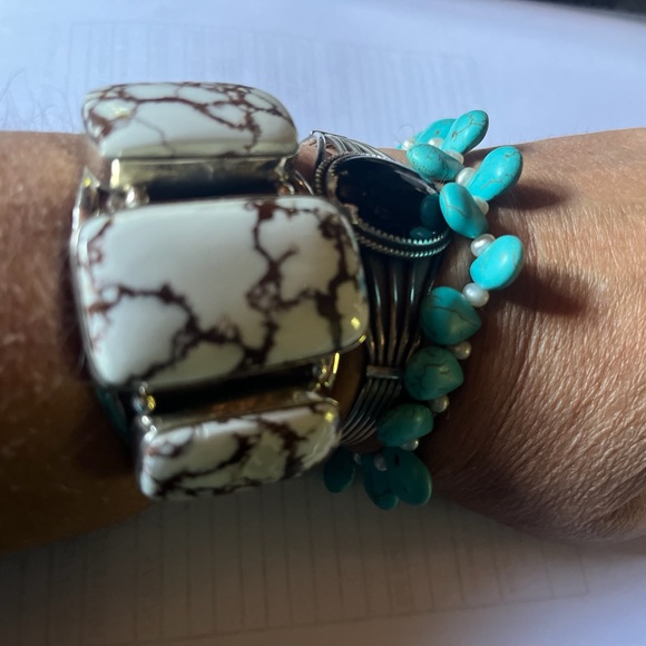 Huge Wild Horse Jasper Sterling Silver Cuff Bracelet Southwestern Bracelet Large - Picture 5 of 6